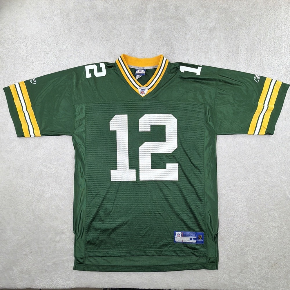 Reebok NFL Green Bay Packers Aaron Rodgers 12 On Field Jersey Men's Size L